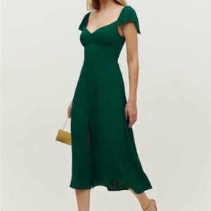 Reformation Forest Green Maxi Dress Baxley dress